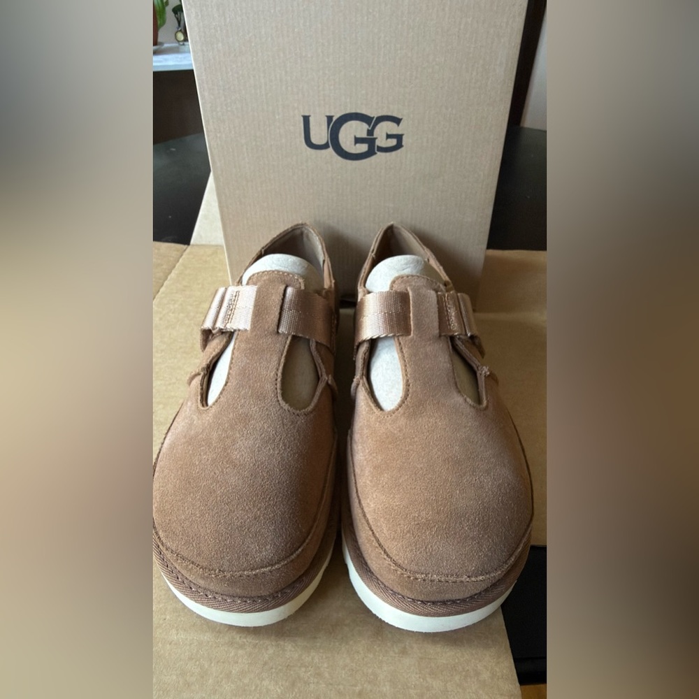 UGG Brown Suede Goldenstar Mary Jane Clog